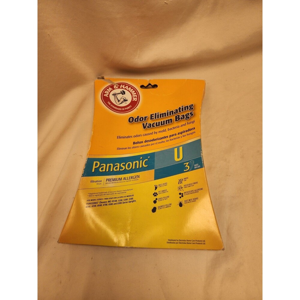 Arm & Hammer Panasonic Allergen Odor Eliminating Vacuum Bag U Style